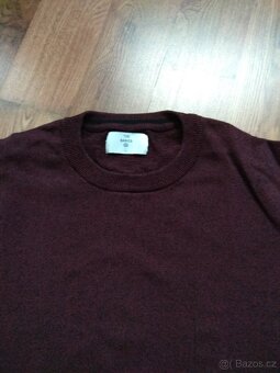 Nový pánský bavlněný svetr C&A - tmavě vínový, L - 5