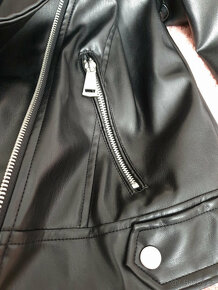 F&F černá koženková bunda biker černý křivák 40 M - 5