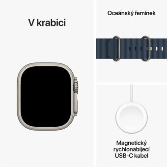 Apple Watch Ultra 2 49mm titan s modrým oceánským řemínkem - 5