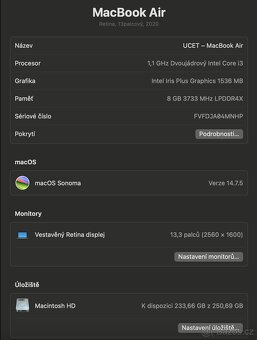 MacBook Air 13" Retina (2020) – Intel Core i3, 8 GB RAM, 25 - 5