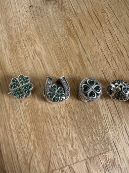 Stříbrné čtyřlístky přívěsky na Pandora náramek - 5