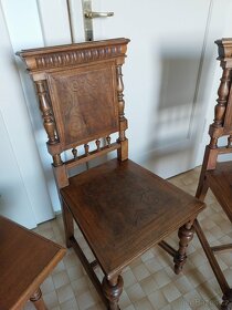 Starožitný stůl. židle a lavice po renovaci - 5