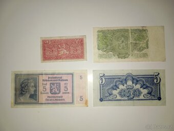 BANKOVKY 5 KČS 1940-1961, 4 RŮZNÉ EMISE - 5