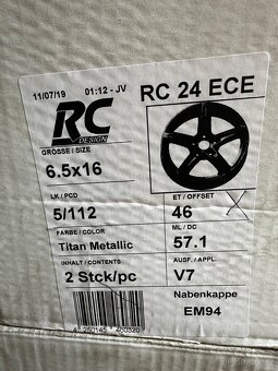 5x112 R16 6,5J ET46 Brock RC24 Titan Metallic - 5