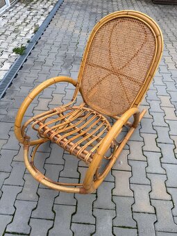 Luxusní, retro, přírodní ratanové houpací křeslo - 5