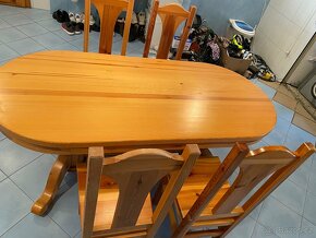 Prodám stůl plus židle masív borovice - 5