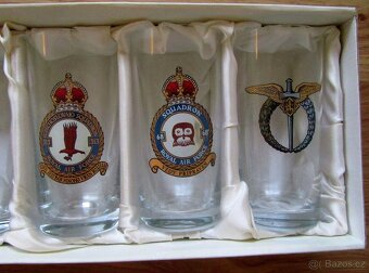 RAF letecké pilotní pamětní skleničky k ČS perutím Británii - 5