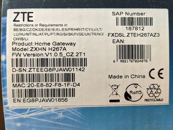 O2 modem VDSL  ZTE ZXHN H267A - 5