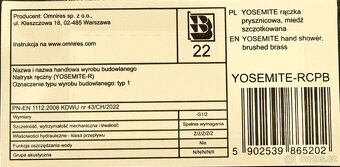 Omnires ruční sprcha,kartáčovaná měď YOSEMITE-RCPB - 5
