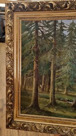 Obraz "Hájovna" B. Bureš ve zlatém rámu 76x116 cm - 5