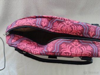 Ručně šitá kabelka kůže textil - 5
