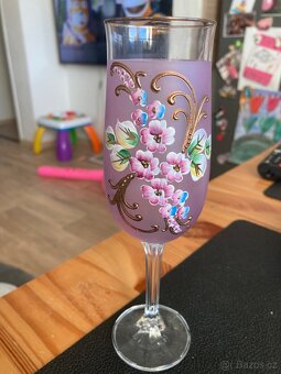 Novoborské sklo - skleničky na šampaňské - 5