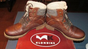 Zimní kožené dámské kotníkové hnědé vel. 37 - 5