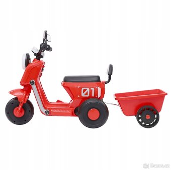 Elektrická motorka pro děti červené se zadní lžící - 5