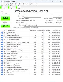 Nevyužívaný disk 3TB -Seagate ST3000VX009-2AY10G 3000,5 GB - 5