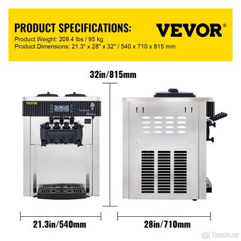 Stroj na výrobu točené zmrzliny VEVOR 2200W - 5