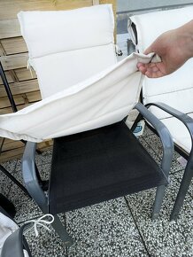 3 balkonové/zahradní židle s potahy - 5