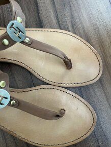 Hnědé kožené sandály sandálky Tommy Hilfiger - 5