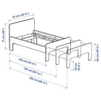 Rostoucí postel IKEA vč. rostoucí matrace a chrániče - 5