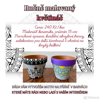 Ručně malovaný květináč - 5