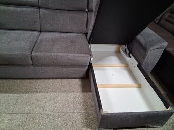 Sedačka rohová rozkládací šedivá - 5