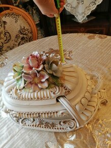 Stará Neapolska porcelánová 4 dílna mísa. Signováno. - 5