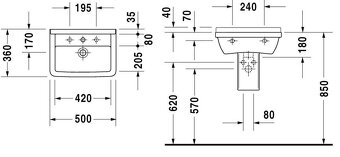 Umyvadlo Duravit Starck 3 - 5