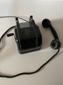 telefon tesla starý bakelitový telefon na kličku tesla retro - 5