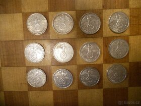 Říšské dvojmarky stříbro svastika Hindenburg - 5