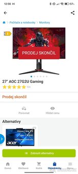 AOC monitor 27" 144hz 1ms - 5