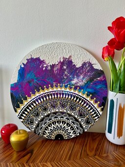 Mandala na kulatém plátně 50cm - 5