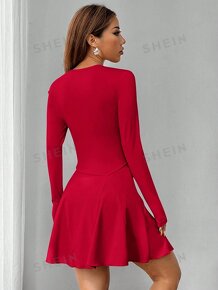 Krátké šaty červené - M - 5