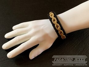 PARACORD náramek (20 cm) black - bronze - 5