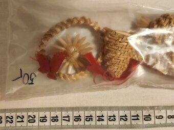 vánoční ozdoby slaměné balíček 5 ks 50,- Kč - 5