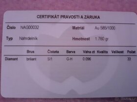 Nahrdelnik nový, bílé zlato s briliantem - 5