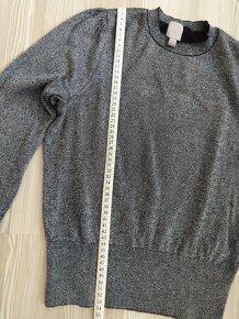 Černo stříbrný lehoučký svetřík zn. H&M vel. S / 36 / 8 - 5