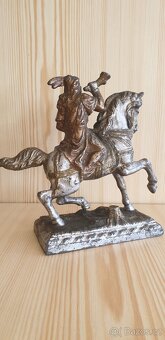 OLDŘICH NA KONI, UMĚLECKÁ PLASTIKA ORIGINÁL SOŠKA 1850-1899 - 5