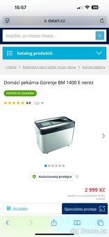 Domácí pekárna Gorenje BM 1400 E nerez - 5