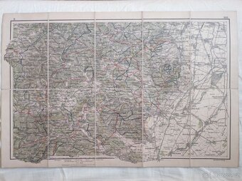 Rakousko-Uhersko r.1891 turist. mapa Vídeň ský les Baden Lax - 5