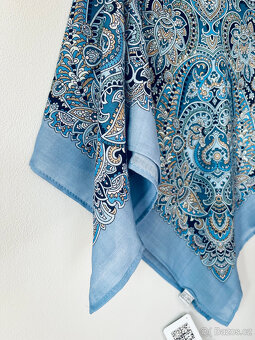 Ruský šátek 89x89 cm 100% merino, Pavlovskij Posad - 5