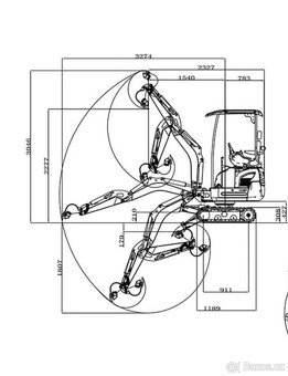 Minibagr 1700kg motor kubota - 5