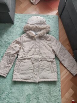 Jarní/podzimní nepromokavá bunda (parka), béžová bunda, park - 5