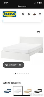 Rám postele Ikea Malm bílá 4 úložné šuplíky - 5