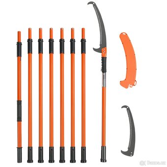 Teleskopická ruční pila na větve až 8,2m, sklolaminátová tyč - 5