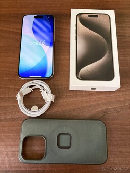 Prodám iPhone 15 Pro přírodní titan 128 GB - 5