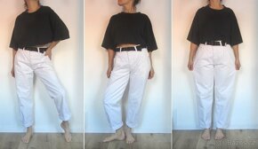 Vintage 90's pohodlné bílé dámské džíny - 5