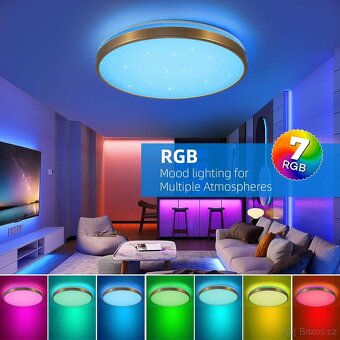 Horevo LED RGB stropní svítidlo 30 cm s Bluetooth reprodukto - 5