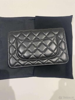 Chanel woc - kabelka na řetízku, černá, silver hw - 5