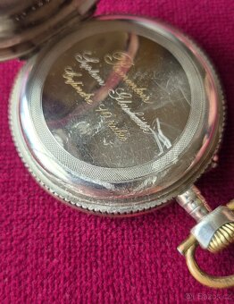 Celostříbrné kapesní hodinky systém Glashütte - 5