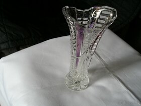 Broušené sklo váza + mísa - 5